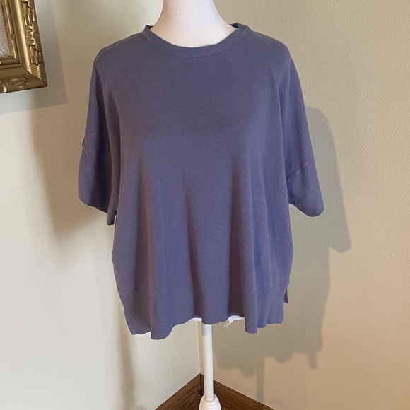 Splendid Tops - Lavender Sweater Short Sleeve Blouse